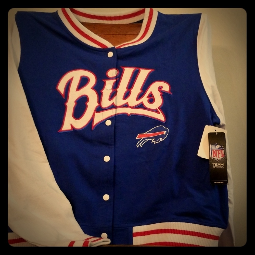 Buffalo Bill's NFL team apparel sweatshirt jacket.